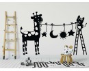 Cute Cats and cattle Wall Decal - Cute Cats with ladder Wall Sticker Nursery Vinyl - Cute Cats Sticker Animal Decals